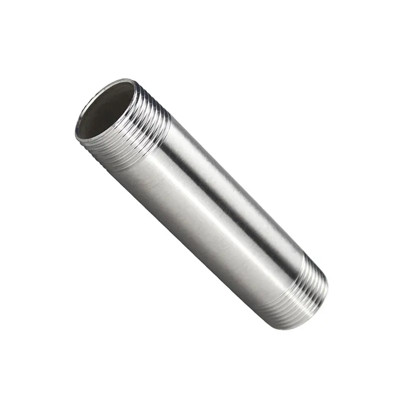 Factory Wholesale Stainless Steel Pipe Fittings SS304 SS316 Double Head External Thread Nipple For Pipeline Connection