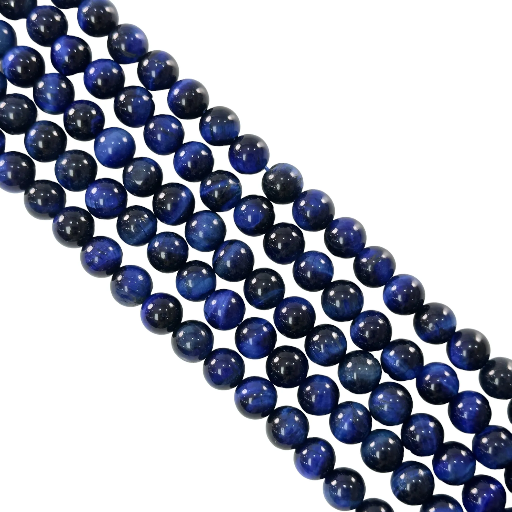 Wholesale Unique style Round Beads 4mm 6mm 8mm 10mm 12mm Dyed Dark Blue Tiger Eyes For Jewelry Design