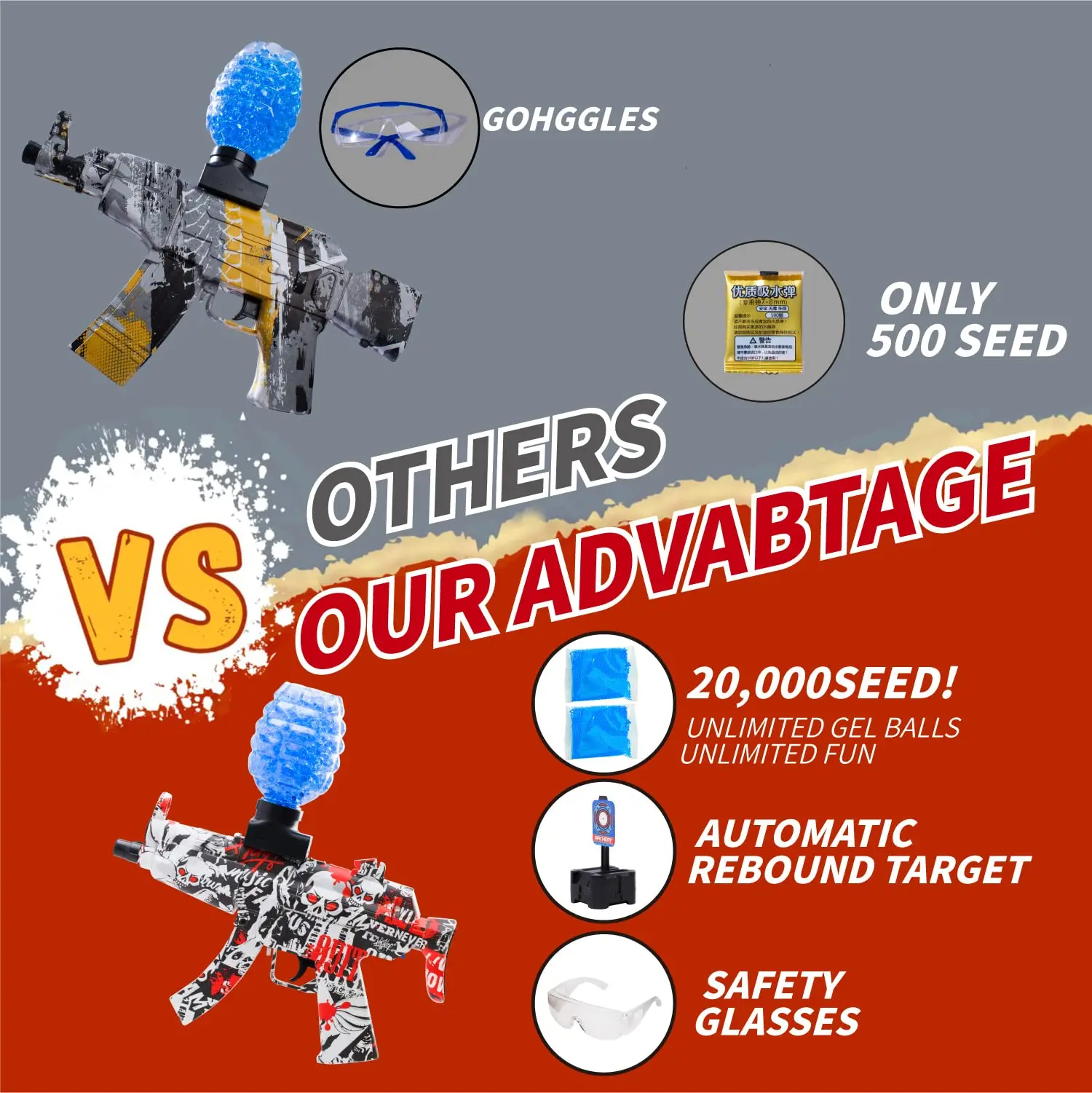 electric  gel ball launcher water ball blasting mini Handheld Shooting Battle Toy Adult Children Toy Gun Gel Gun