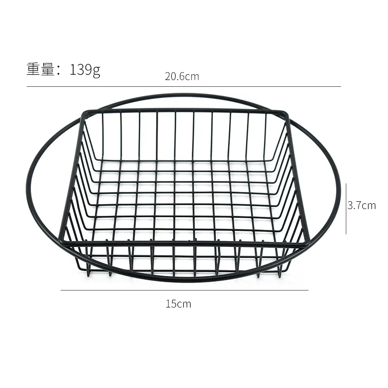 Wholesale Stainless Steel French Fries Basket French Fries Cone Basket Square Metal Gold Fry Basket