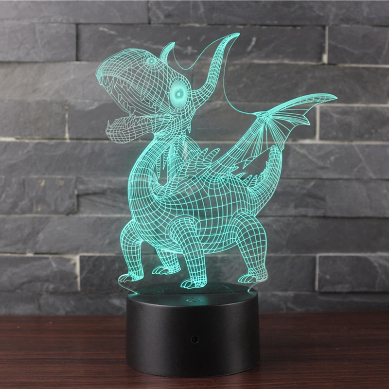 3d Light Base 7 Color USB Anime Turtle Dinosaur Night Light For Kids