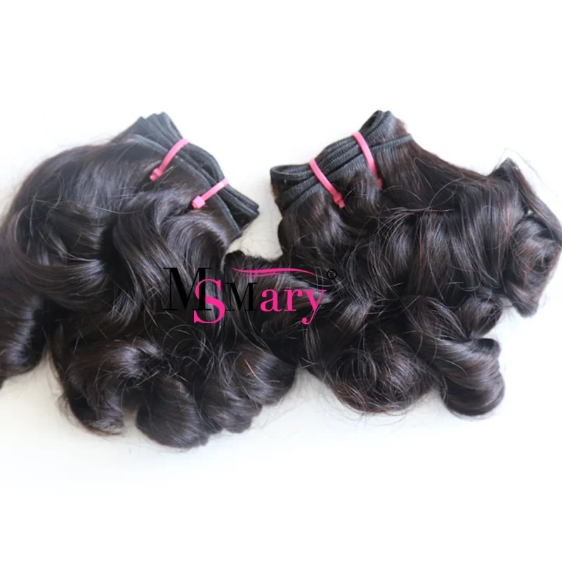 Super Double Drawn Funmi Bouncy Curls, 12A Grade Virgin Human Hair Raw Indian Weft, Funmi Hair Egg Curl Human Hair Bundles