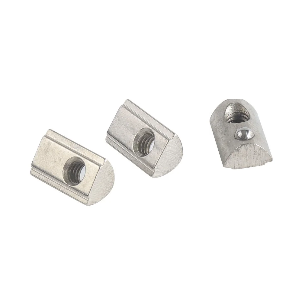 High Quality Roll-in T-slot Spring Loaded Ball Nuts 4545 Spring T Nuts With Loaded Ball M8
