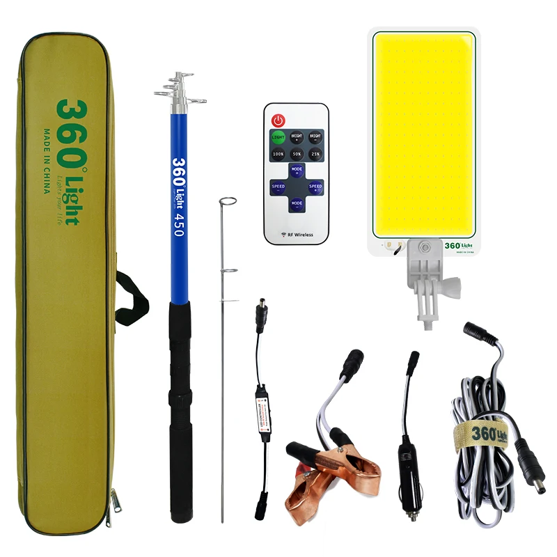 360Light Outdoor LED Portable Fishing Telescopic Rod Light Camping Lantern