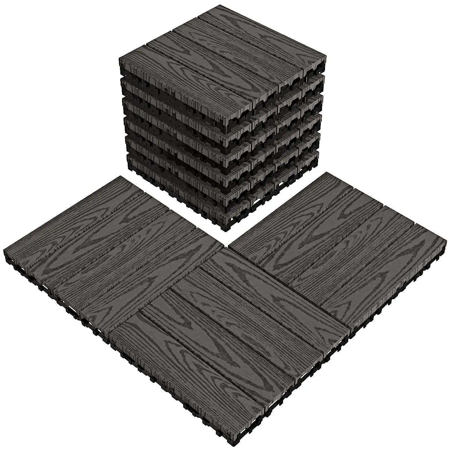 Flooring All Weather Use Balcony Floor Covering Tile  Decking Tiles Dark Coffee Waterproof Indoor Outdoor