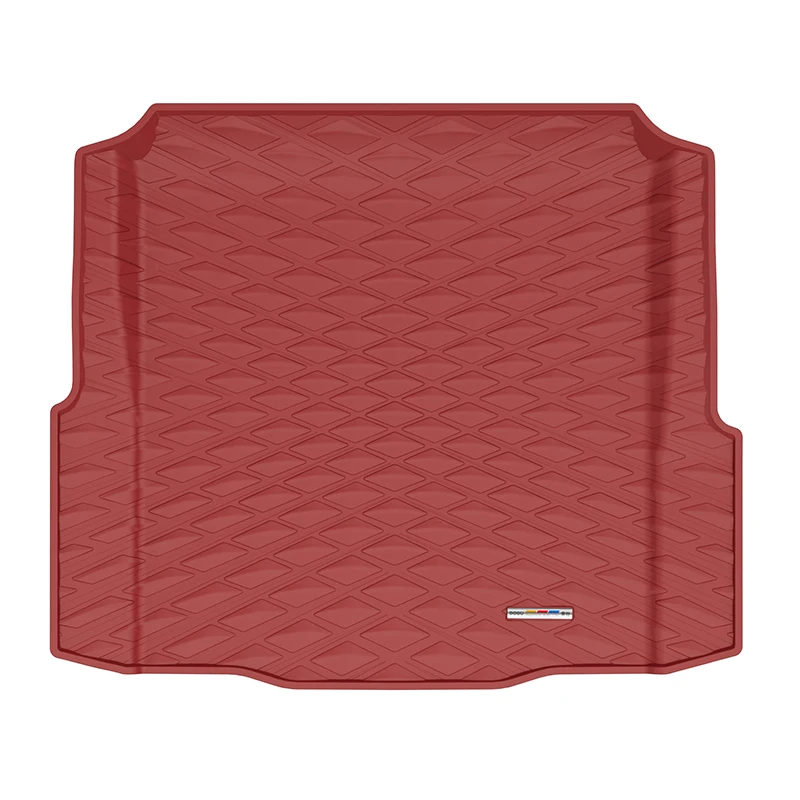 Customized Alloy LOGO LICHI Leather Car Mat Injection Molded Dual Color TPE 4pcs Car Foot Pad For BMW 325