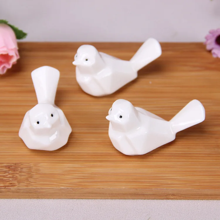 white small ceramic bird figurine love home garden decor color glazed stoneware porcelain mini bird chopsticks holder