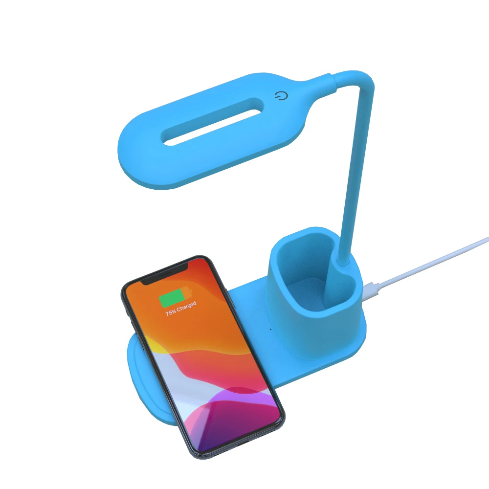 Table LED Lamp with Wireless Charger USB Charging Station Night Stand Mushroom Touch Lamp