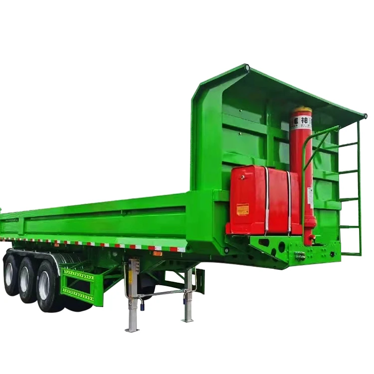 Heavy Duty Dump Semi Trailer 50/60 tons Truck Trailer Tandem Hydraulic Tipping Box Tipper Trailer For Sale