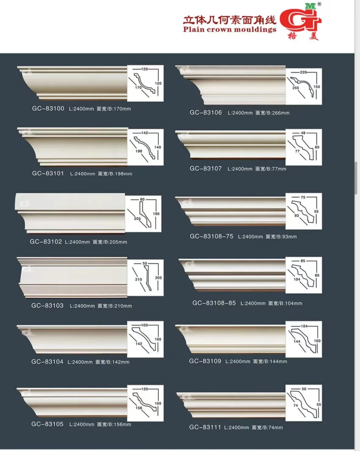 Factory direct sale PU decorative moulding wall frame moulding PU cornice for ceiling