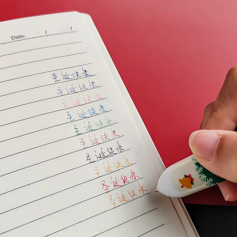 High Quality Wholesale Plastic Novelty Student Gifts 10 Colors Multicolor Ballpoint Pens