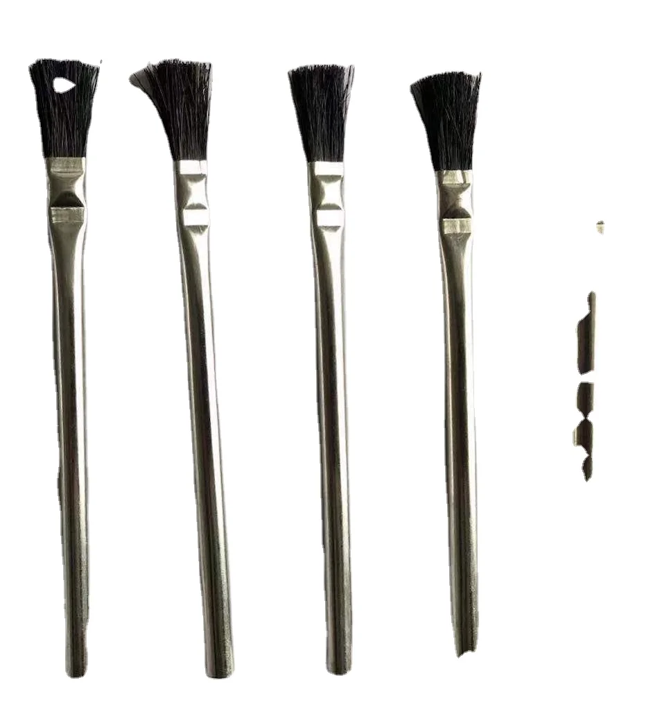 Cheap price metal tube dyed black bristles acid brush