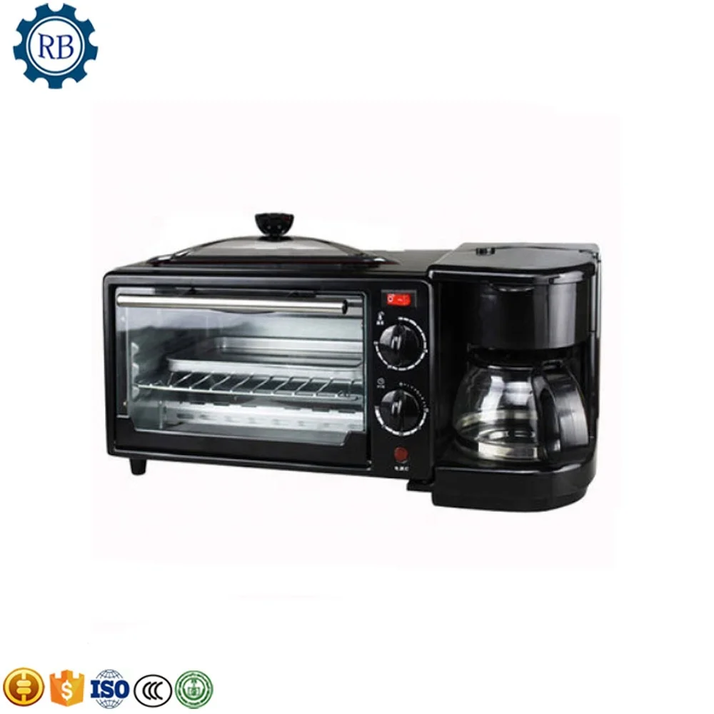 household mini breakfast machine 3 in 1 for chicken use pizza toaster coffee maker egg meat sausage fryer machine