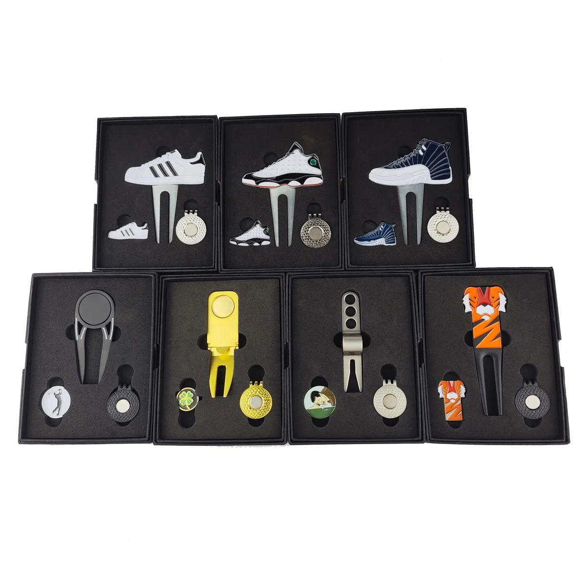 Shoes Shape Creative Zinc Alloy Custom Made Bulk Golf Divots Repair Tool With Ball Marker