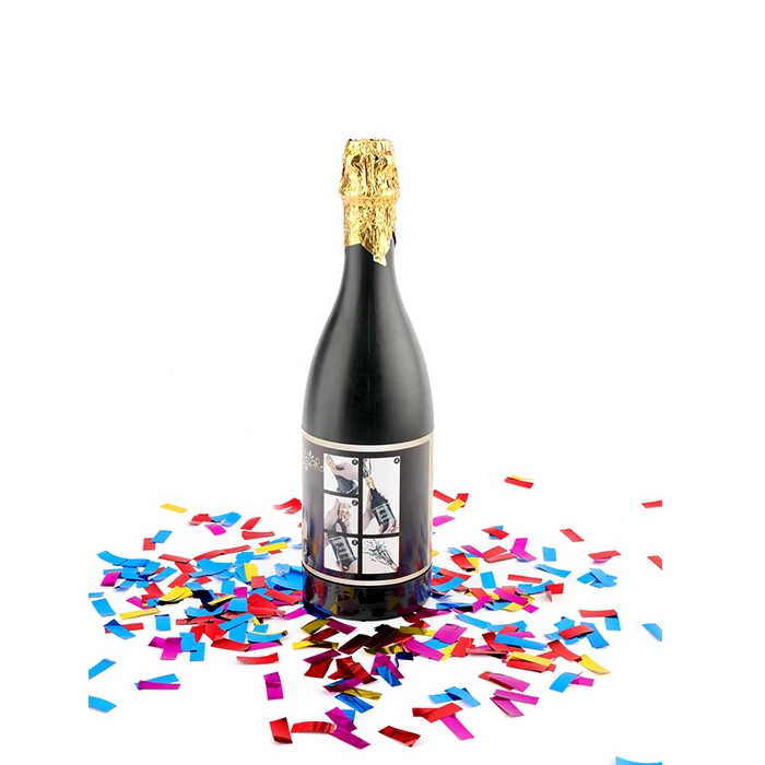 Low Moq Metallic Confetti Popper Wedding Party Bottle Shape Confetti Shooter Poppers