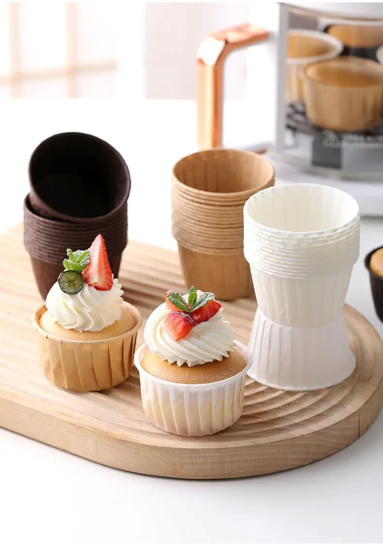 High temperature baking oil proof muffin cake muffin roll rimmed straw hat cup flanged paper cup Top hat cup