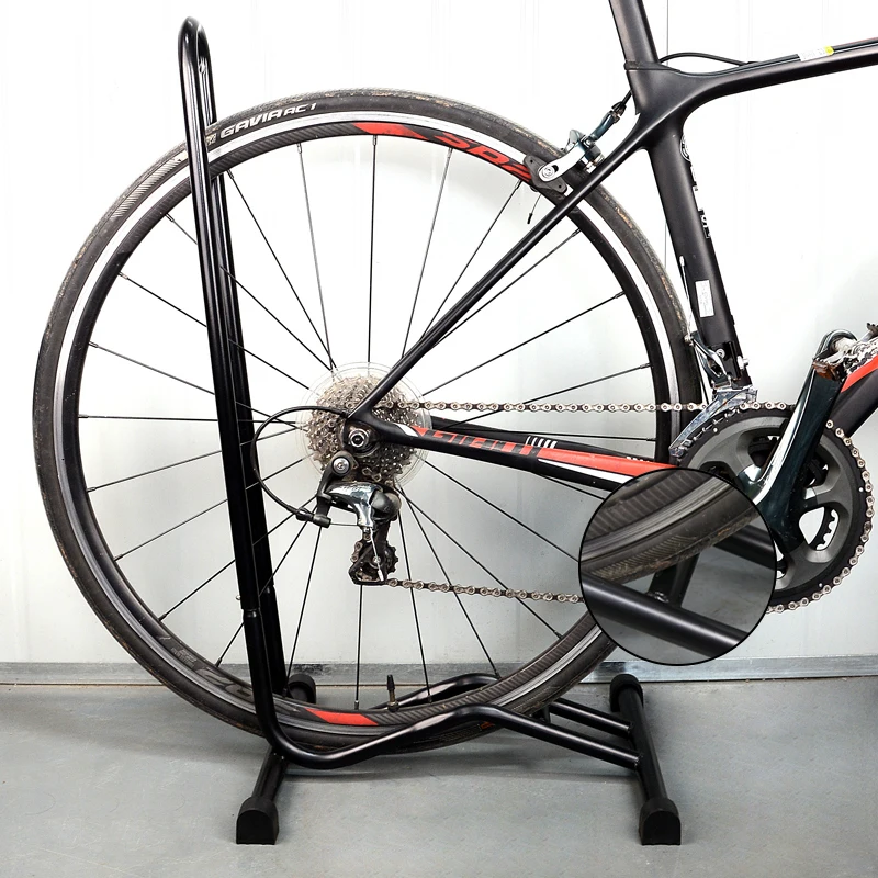 High quality L shaped detachable black Bike floor stand suitable for mountain bike bike parking rack