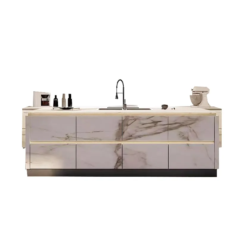 BK CIANDRE Complete Smart Kitchen Island Cabinet Modern Modular Cabinetry White Cupboards Customized