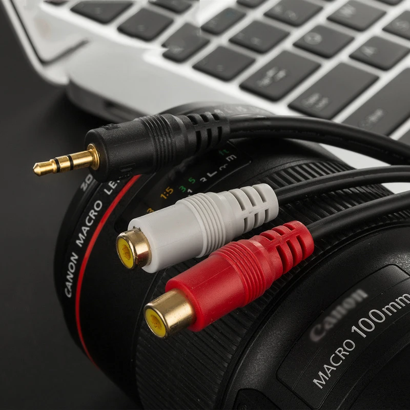 
WinAqum 3.5mm to 2RCA M/F HIFI Audio & Video Cable Dual RCA Male to Female 1/4