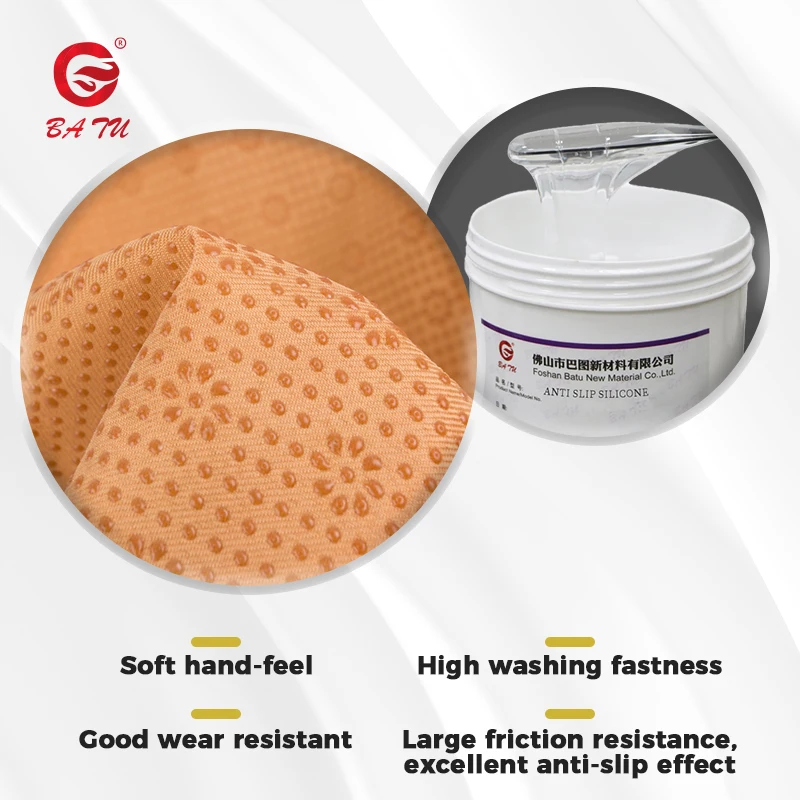 Chinese Factory Clear Liquid Silicone Non-Slip Fabric Anti-Slip Coated Dots Screen Printed Knitted Non-Slip Mat