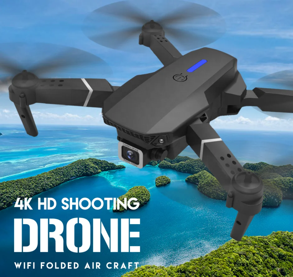 Quadcopter Ca-E88-525 Pro WIFI FPV Drone With Wide Angle HD 4K 1080P Camera Height Hold RC Foldable Quadcopter Dron Gift Toys