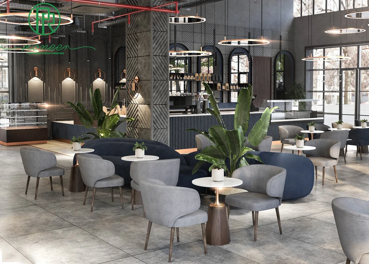 Cozy coffee shop design interior furniture for cafe bar