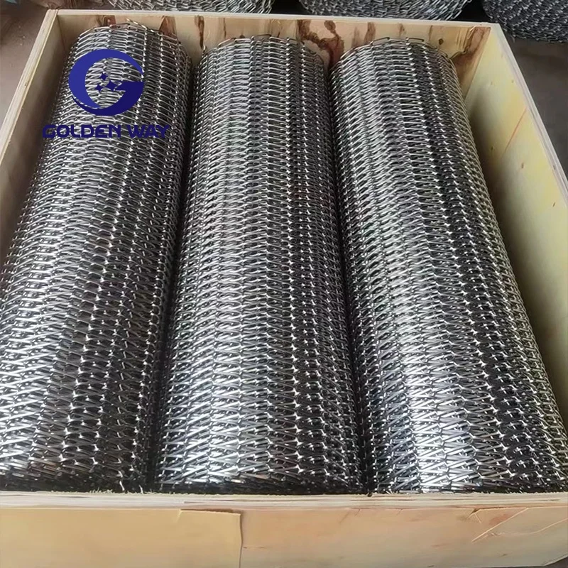 Customized Food Grade Stainless Steel Wire Rod Mesh Conveyor Belt Balanced Mesh Belt For Food Drying
