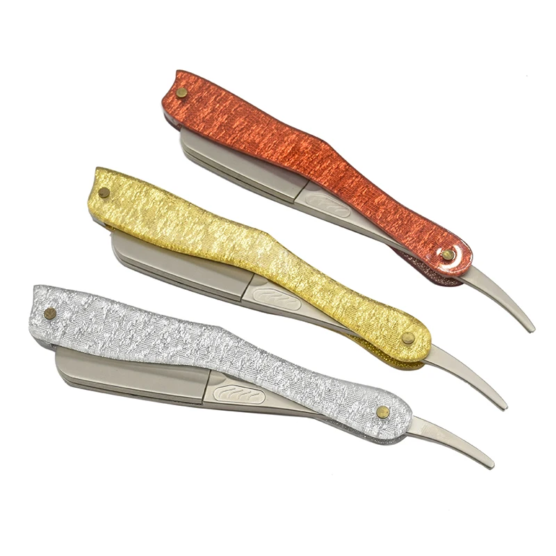 3 Colors Professional Manual Shaver Straight Edge Stainless Steel Sharp Barber Razor Shaving Beard Cutter with Blade Shaving