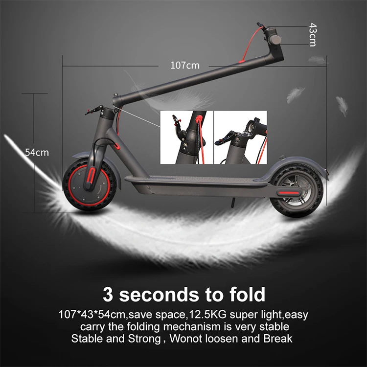 AOVOPRO China Factory OEM 7.8AH 10.5AH Battery Escooter 2 Wheel Adult 350W Foldable M365 pro Aovopro Es80