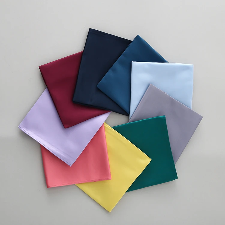 
Custom wholesale silk soft towel handkerchiefs mens pocket squares 