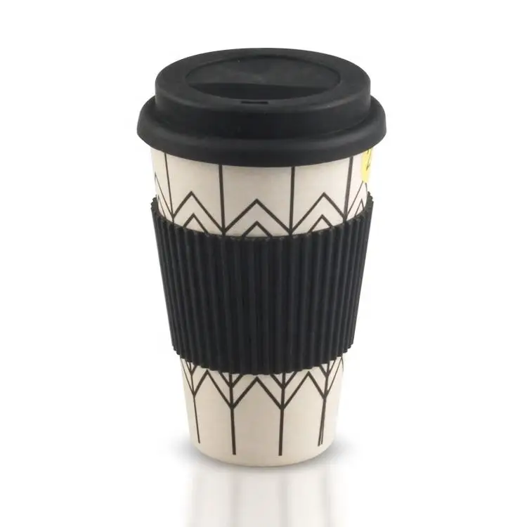 12 OZ Wheat Straw Biodegradable Plastic reusable Coffee Mugs for Hot & Cold Drinks