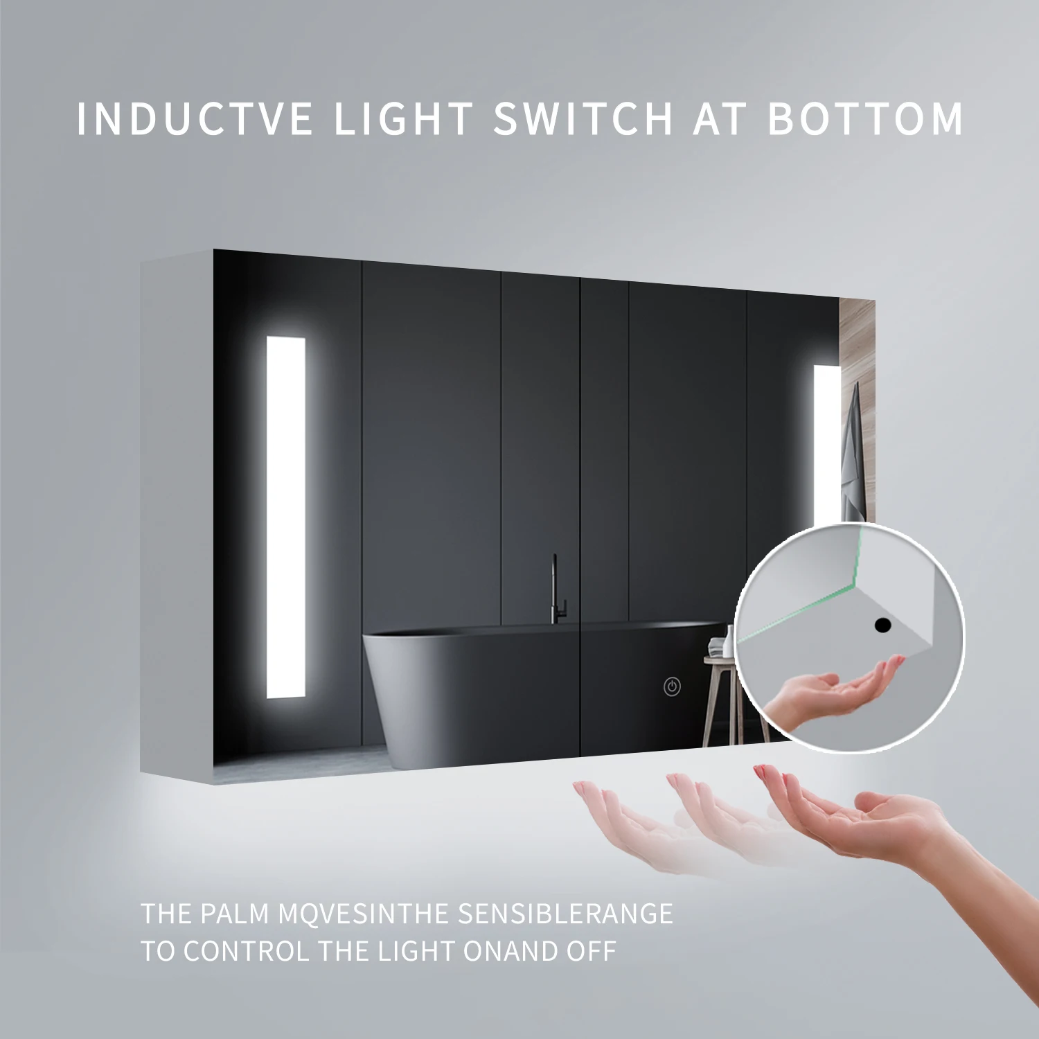 Standing led bathroom mirror cabinets mirror jewelry storage bath mirror medicine cabinet with led light