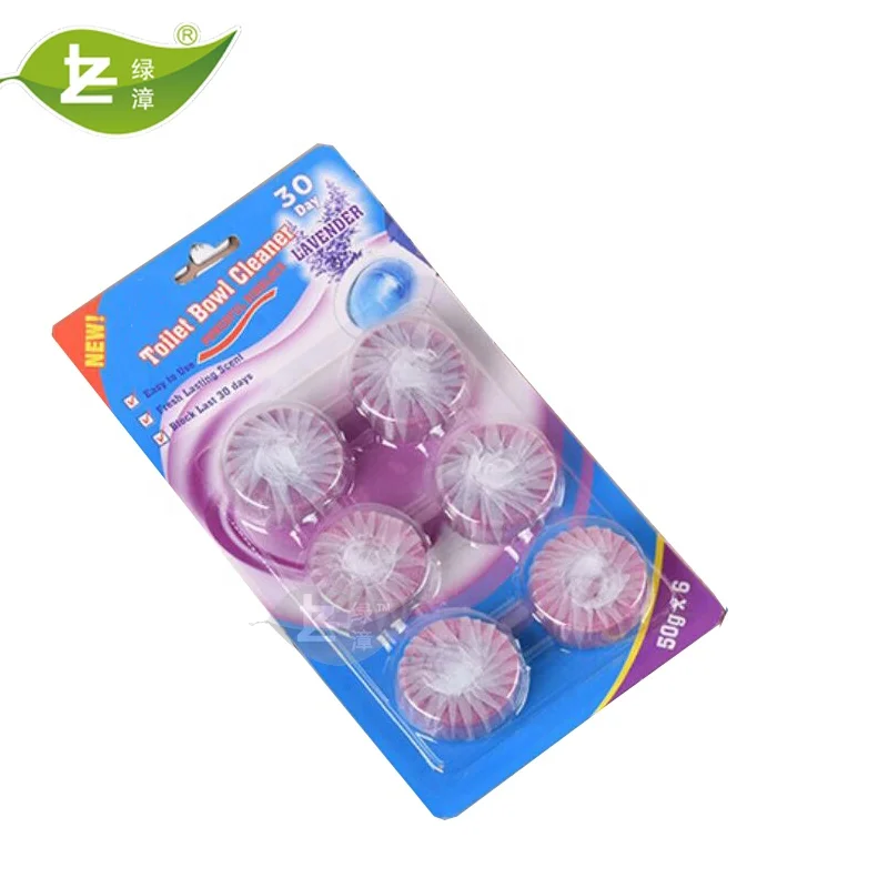 Hot selling latest popular pack design  6Pcs colored toilet bowl cleaner