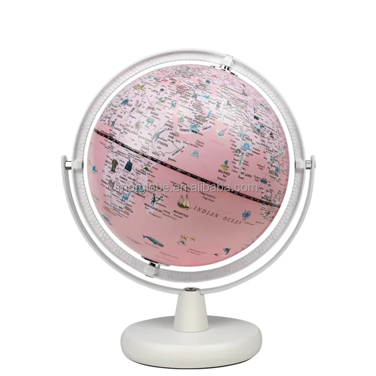 8 inch Education Toy Wooden World Globe 20cm Cartoon World Globe