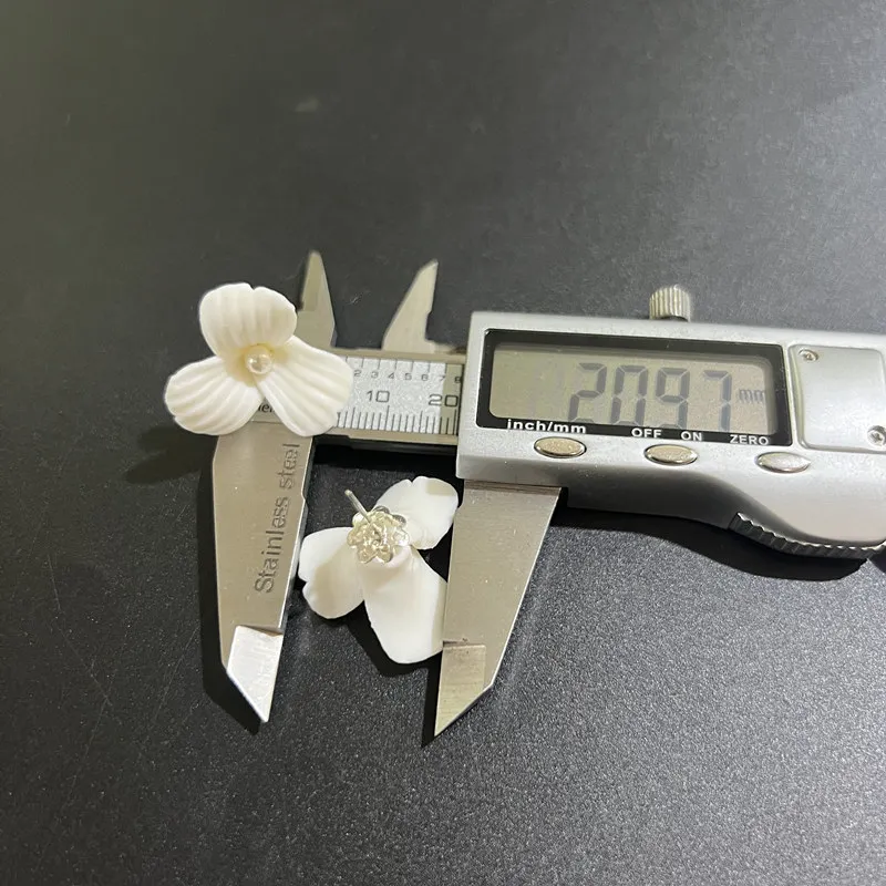 LUOXIN Handmade Bridal Wedding Party Jewelry Ceramic Flower Bride Earrings