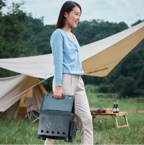 Using Many Fuels Outdoor Portable Camping Mini Wood Stove Road trip dinner party Bbq Wood Burning Stove with Steel