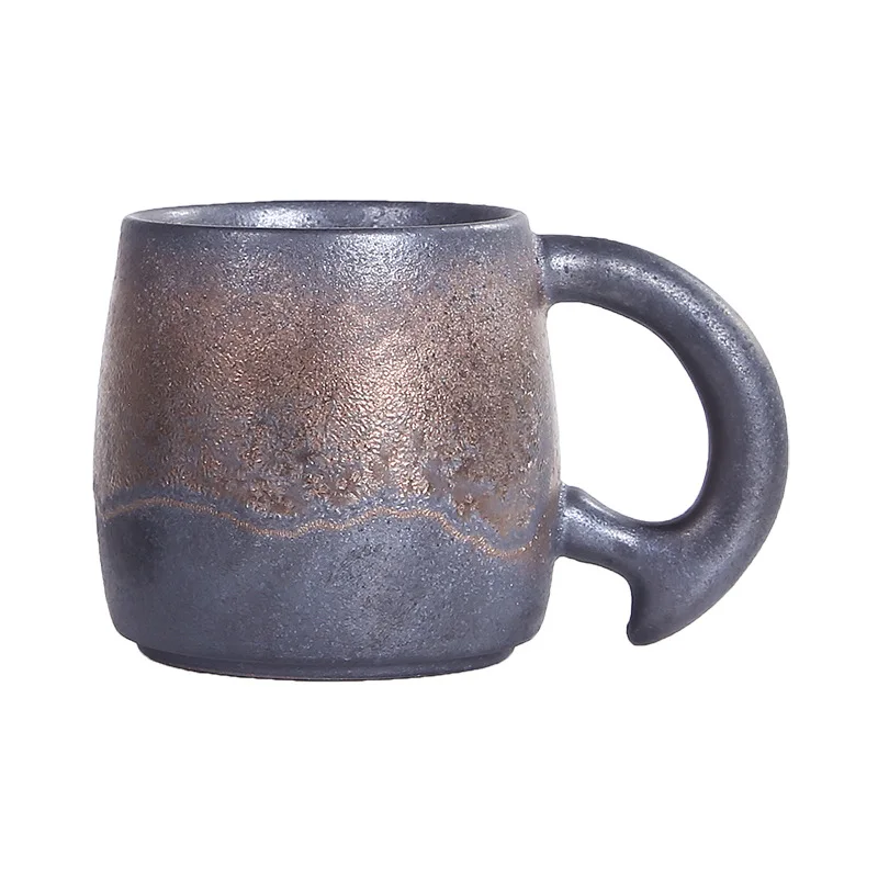
350 ml 11.8 oz Japanese style hand made ceramic coffee mug retro Coarse pottery The Arab coffee cup home office cup logo custom 