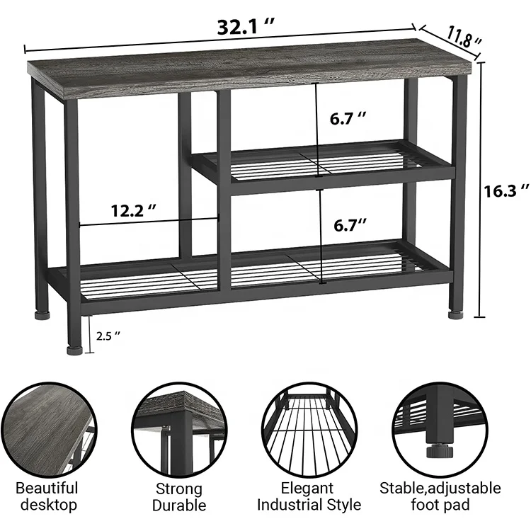 Home Storage customization shoe rack with benches for entryway/living room/bedroom for European and American markets