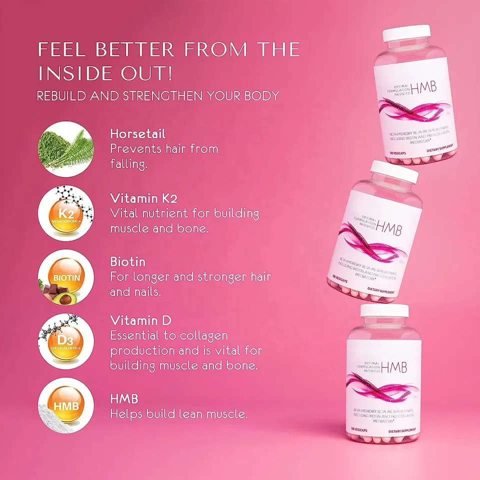 OEM Private Label Sports Nutrition HMB Supplement  Vitamin D3 Calcium HMB Capsules