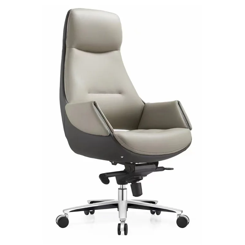 Luxury leather computer chair for long sitting comfortable office chair Ergonomic back home book for reclining boss chair