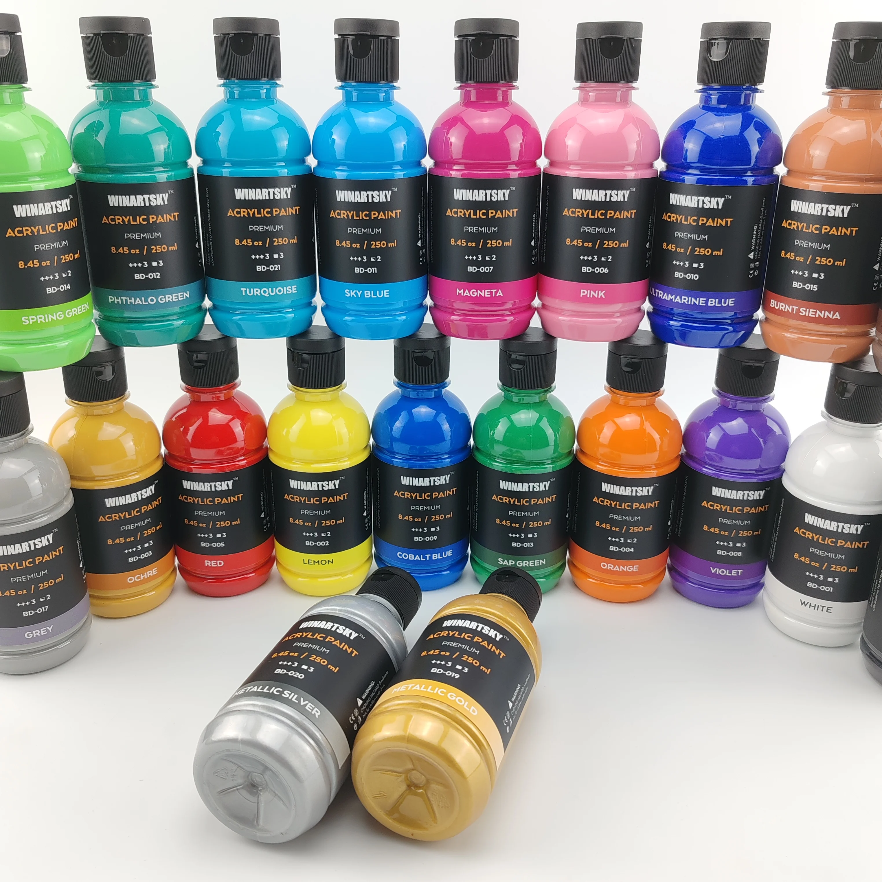 Высокое качество 21 цвет 250 мл каждый набор нетоксичных красок для рисования