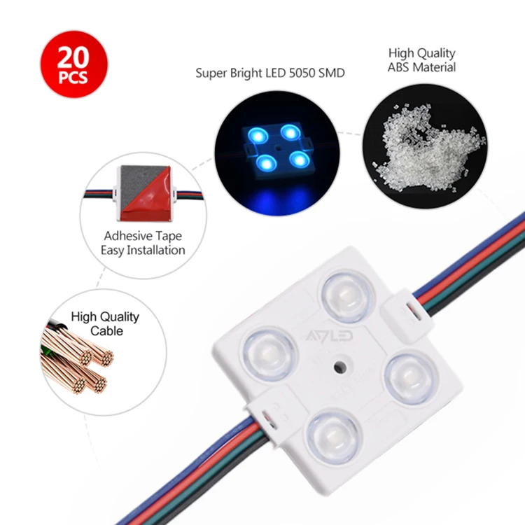 5050 Rgb Backlit Led Modul 4 chips 1.44W Lightbox Light Source RGB Led Module for Ceiling Lighting