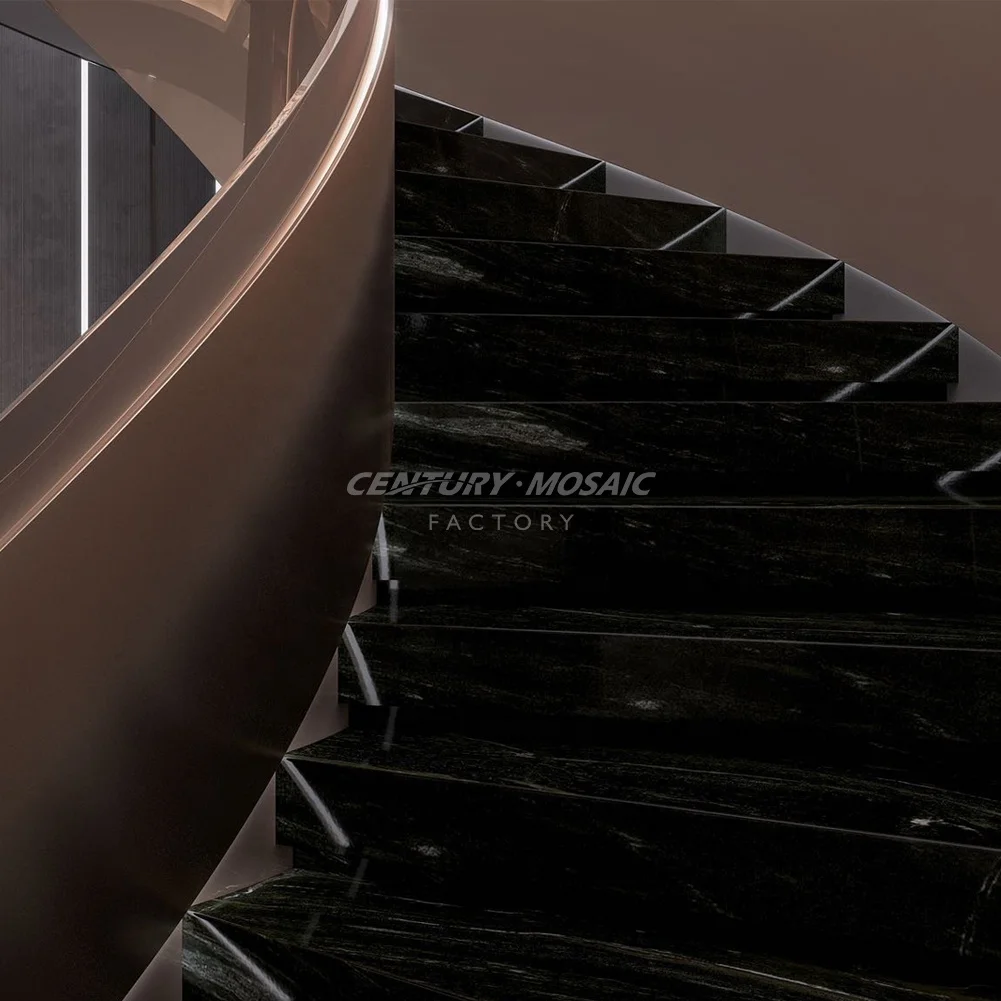 Centurymosaic Custom Modern Marble Staircase Designs Home Stair Natural Stone Round Spiral Staircase Indoor