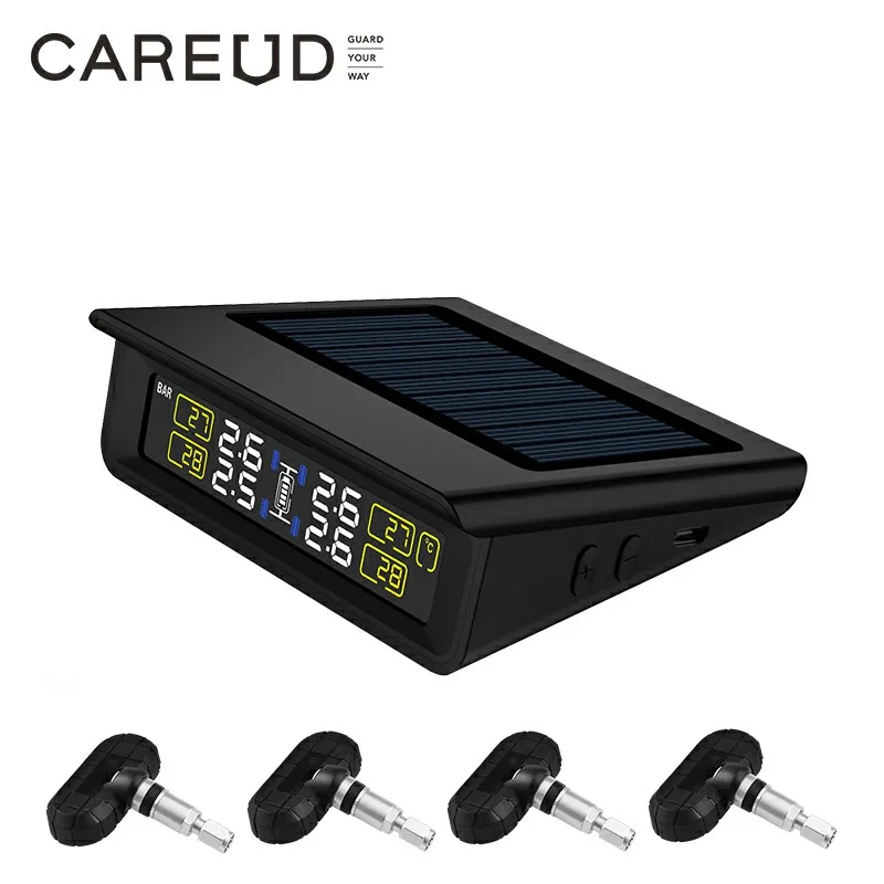 CAREUD T86 Wholesales Solar Powered Wireless Sensors Automotive Tire Pressure Monitoring Alarms 4 Internal Sensor TPMS