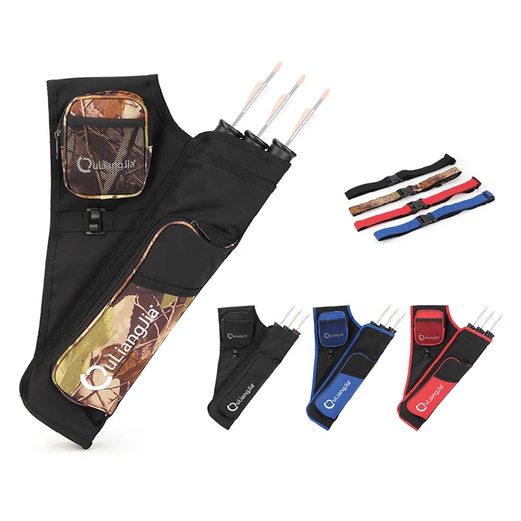 Archery 3 Tube Recurve Bow Target Quiver Outdoor Arrow Quiver with Belt