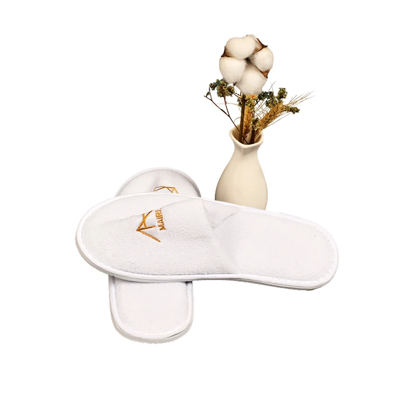 Hot Selling Hotel Supplies Linen Disposable Slippers Coral Fleece Plush Slipper