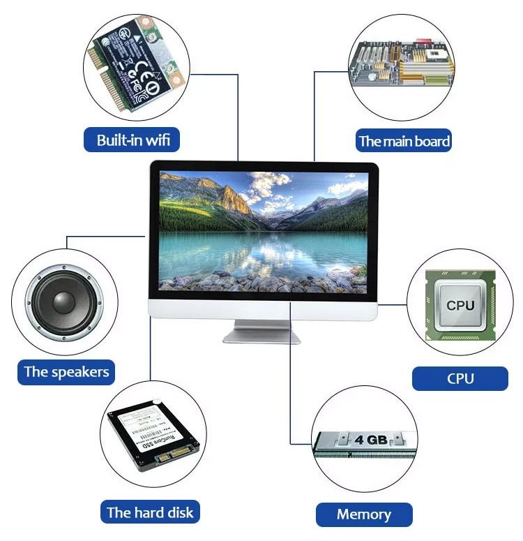 19 22 inches touch screen desktop aio computer all-in-one all in one computer for office