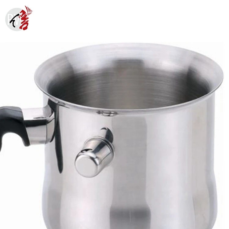 Realwin 1L/1.5L/2.0L Non-stick Stainless Steel Double Wall Whistle Milk Pot with Bakelite Handle