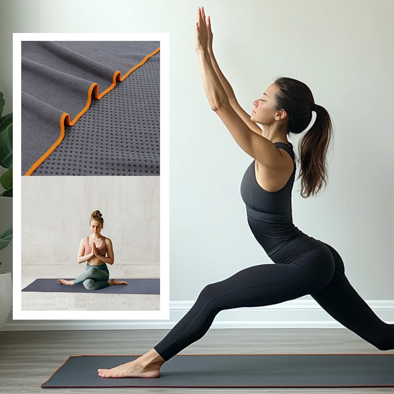High Quality Non Slip Quick Dry Super Absorbent Gym Yoga Towel Microfiber Suede Sports Towel Custom Logo With Elastic Band