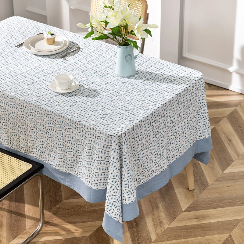 2022 high quality 100% cotton jacquard rectangular Country style Indoor Outdoor Garden Barbecue and Picnic Table Cloth